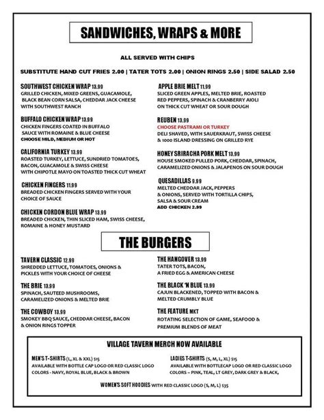 village tavern geneseo menu|village tavern menu pdf.